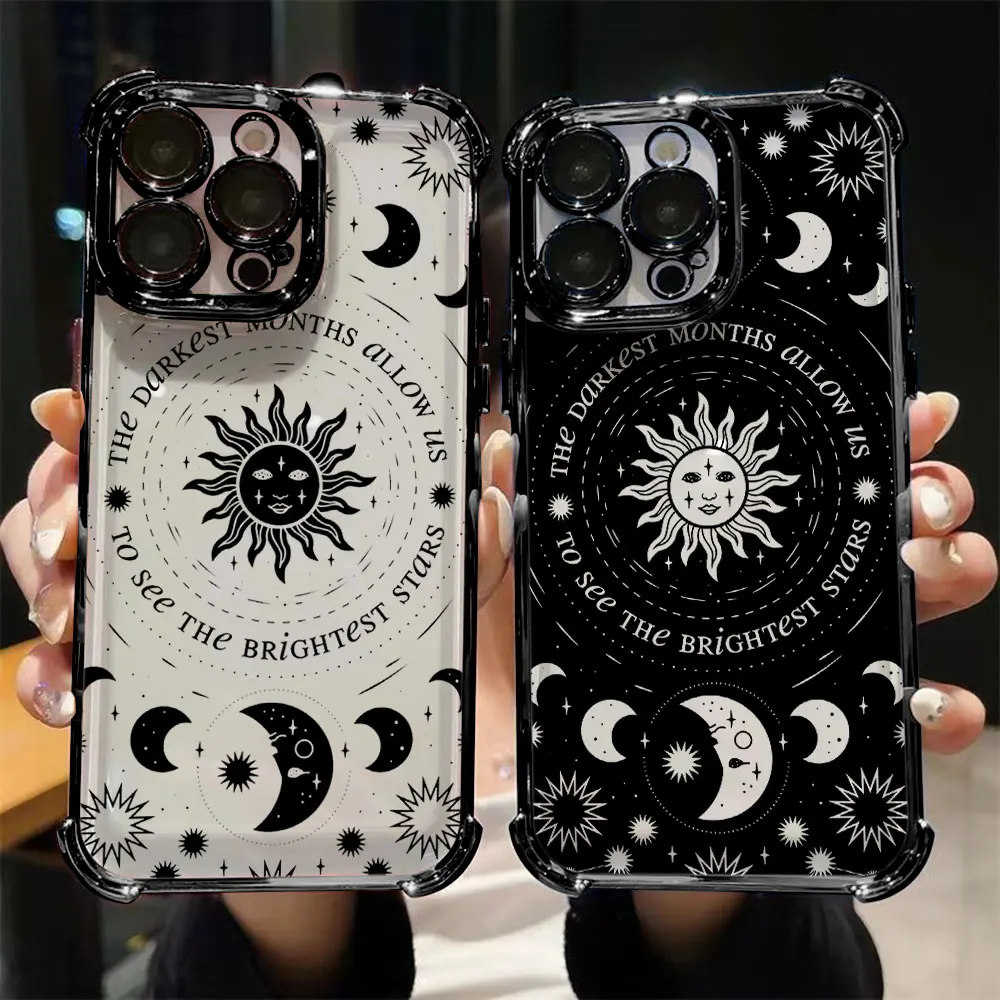 Coque de téléphone de luxe rétro lune soleil dieu plaqué, pour Xiaomi Redmi A3 14C 13C Note 14 13 12 11 10 9S Pro Plus 4G 5G, Airbag Anti-chute