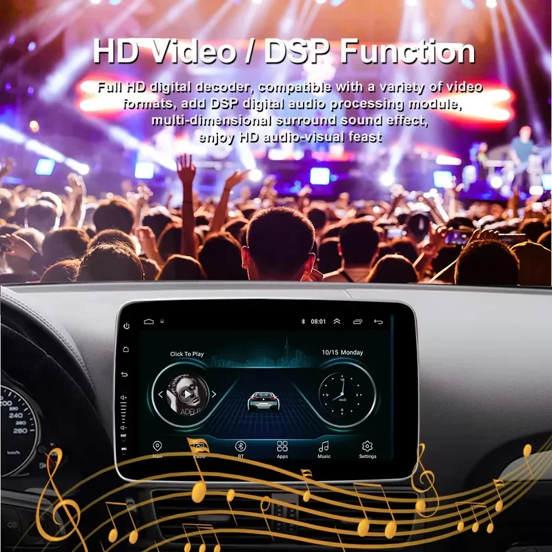 2026 Hot Sale 9/10.1 Inch Android 12 Car Dvd Player cd Universal 1 Din Single 2 Din 360 Degree Rotate Navigation Radio - view 6