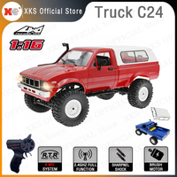 WPL C24 1/16 RC Truck 2.4Ghz Remote Control 4WD Off-Road Removable Car roof LED Light RTR KIT Climbing RC Car Toy Gift for Boys