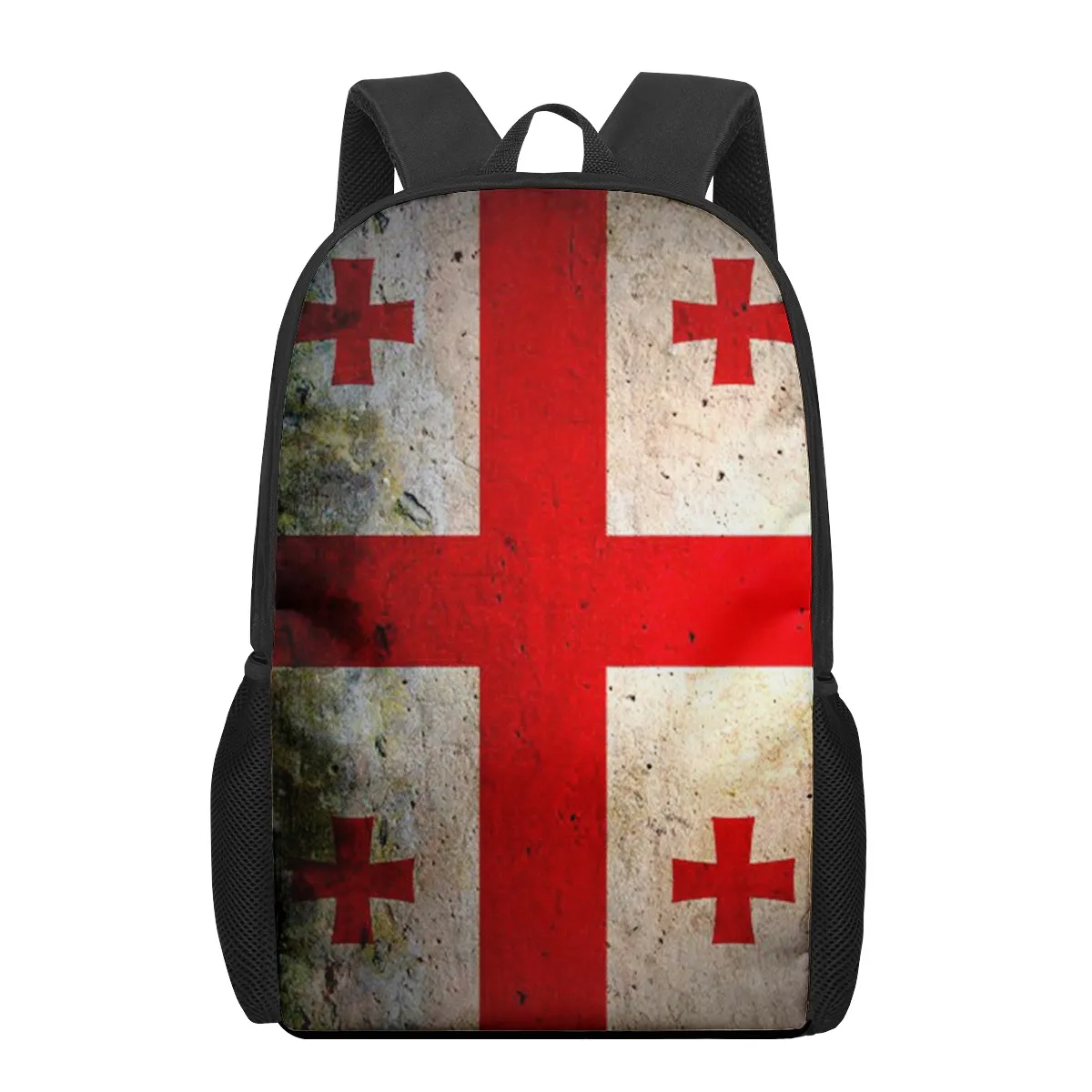 Bandeira da georgia padrão 3d saco de escola para crianças meninas meninos sacos de livro casuais crianças mochila meninos meninas para sair, compras, viagens