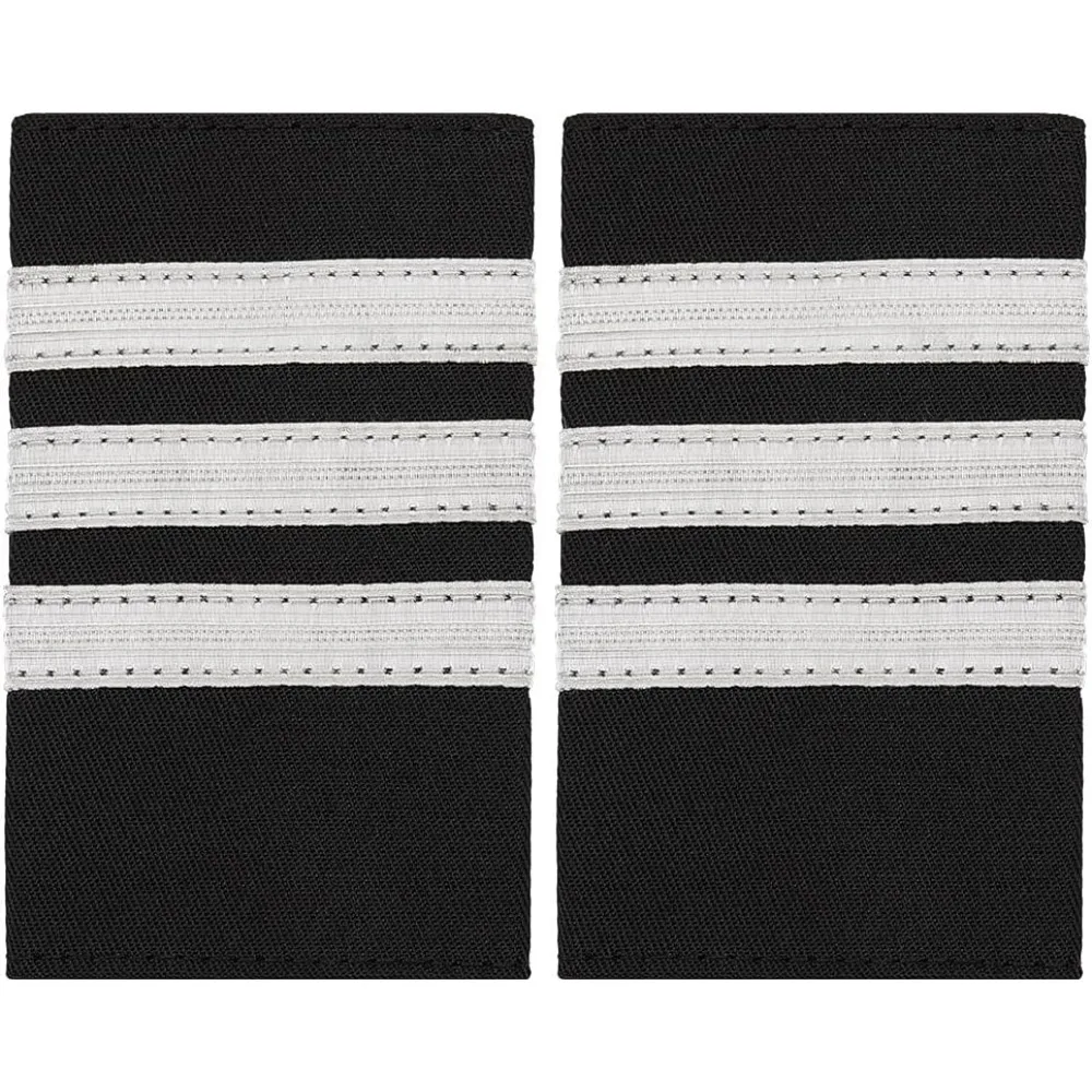 

1 Pair Professional Uniform Epaulets Pilot Epaulets Three Bars Captain Shoulder Boards Captain Shoulder Boards for Pilots