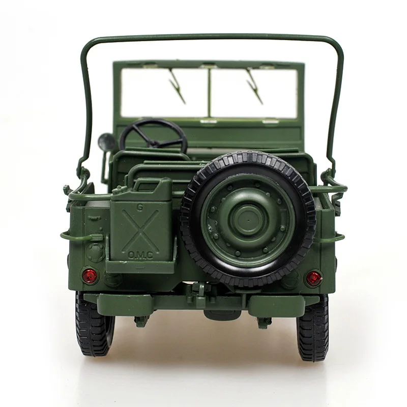 1:18 Willis Taktisches Jeep-Legierungsmodell aus dem Zweiten Weltkrieg, Simulation eines Militärpanzers, Geländewagen-Ornament, fortschrittliche Sammlung