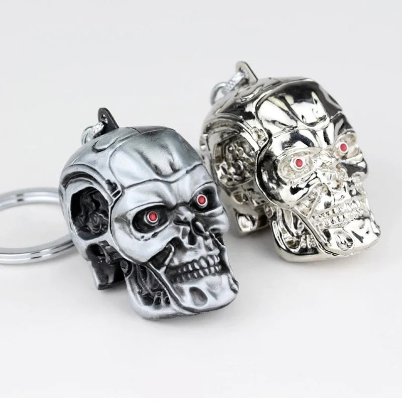 Vintage Charm Terminator Skull Head Keychain Men Women Fashion Pendant Keyring Jewelry Car Key Accessories Gifts New