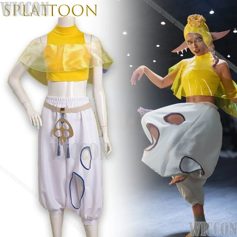 

Костюм для косплея Splattoo Deep Cut Frye Shiver Big Man в японском стиле, наряд персонажа аниме, желтый, для Хэллоуина, Навидад, Карнавала