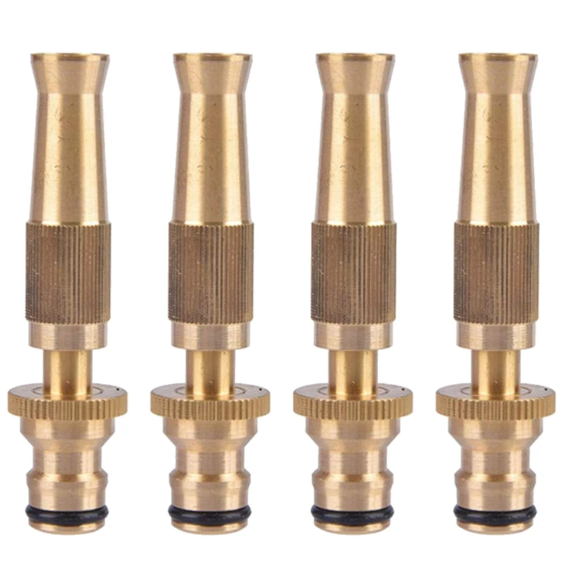 

4 Pcs Spray Nozzle Brass Adjustable Copper Straight Connector Spray Nozzle For Home Park Garden Windows In Yard