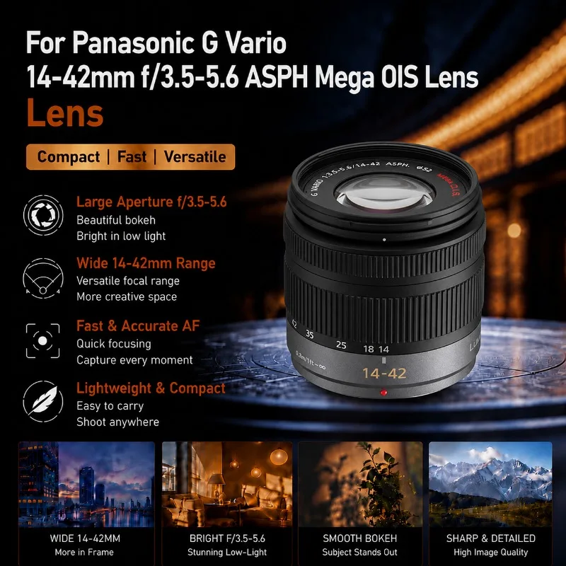95%New Genuine For Panasonic LUMIX G Vario 14-42mm f/3.5-5.6 ASPH MEGA OIS Zoom Lens M4/3 Mount For GH6 GH5 GX9 GX85 G100
