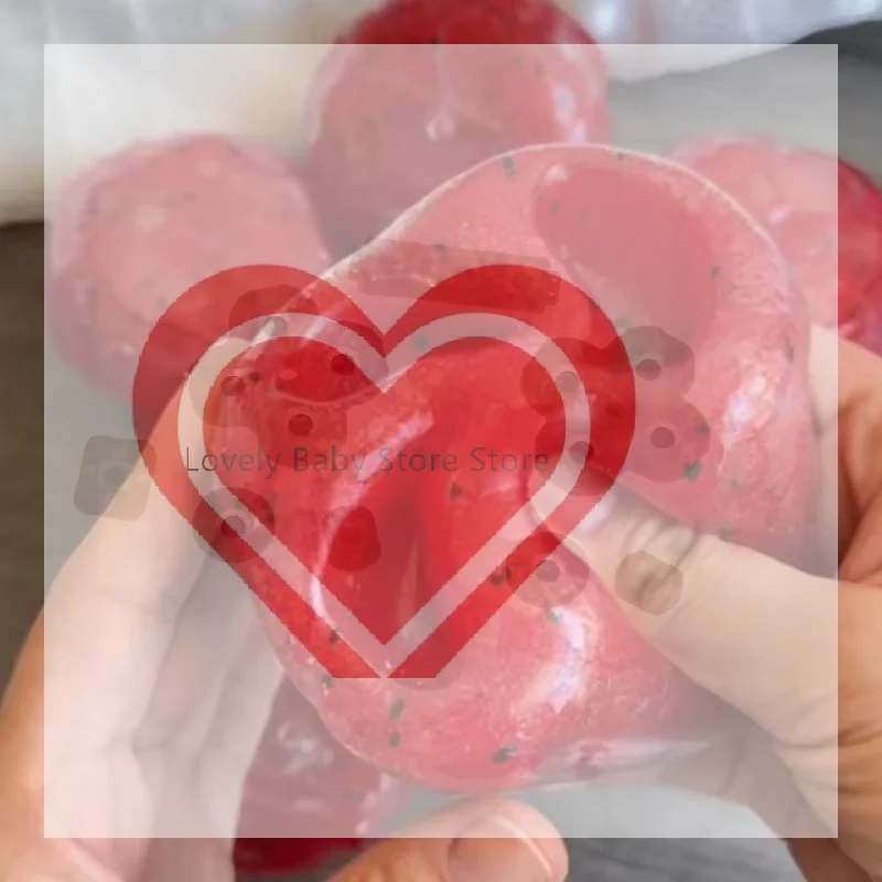 【BS】Handmade Watermelon Slushy  Toy Soft Slow Rebound Stress Relief Squeeze Toy Realistic Fruit Simulation Model Adult Gift