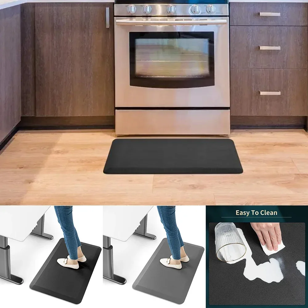 Cushioned Anti Fatigue Comfort Kitchen Mat Standing Desk Mats for Office Laundry Room Anti-slip PVC Thick Entrance Doormat Rugs