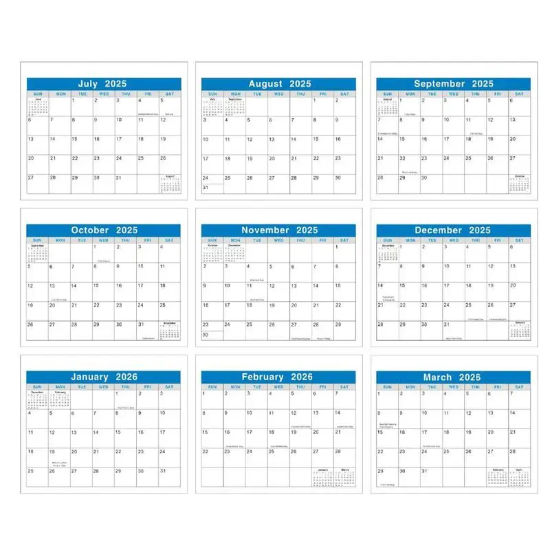 2025 تقويم مكتبي ملون مكتب التقليب التقويم من يوليو 2025 إلى ديسمبر 2026 ورقة مخطط شهري ديكورات المنزل ل