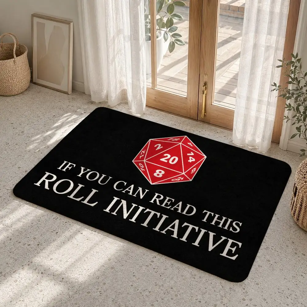Multi Sided Dice Graphics Floor Mat Flannel Rug Non Slip Absorbent Soft Washable For Entryway Hallway Bathroom Kitchen Decor