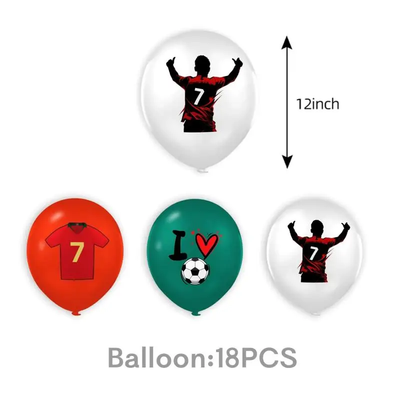 Neue Fußball-Geburtstagsparty-Artikel CR7 Fußball-Thema für Geburtstagsdekoration, Geschirr, Teller, Servietten, Becher, Geburtstags-Fußballballons – Detail 13