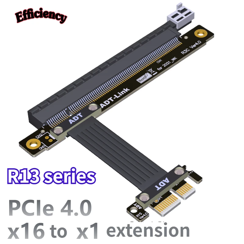 

2021 Новый Удлинительный кабель для видеокарты без USB PCIe 4,0x16 до X1 A карта N полная скорость Совместимость ADT R13