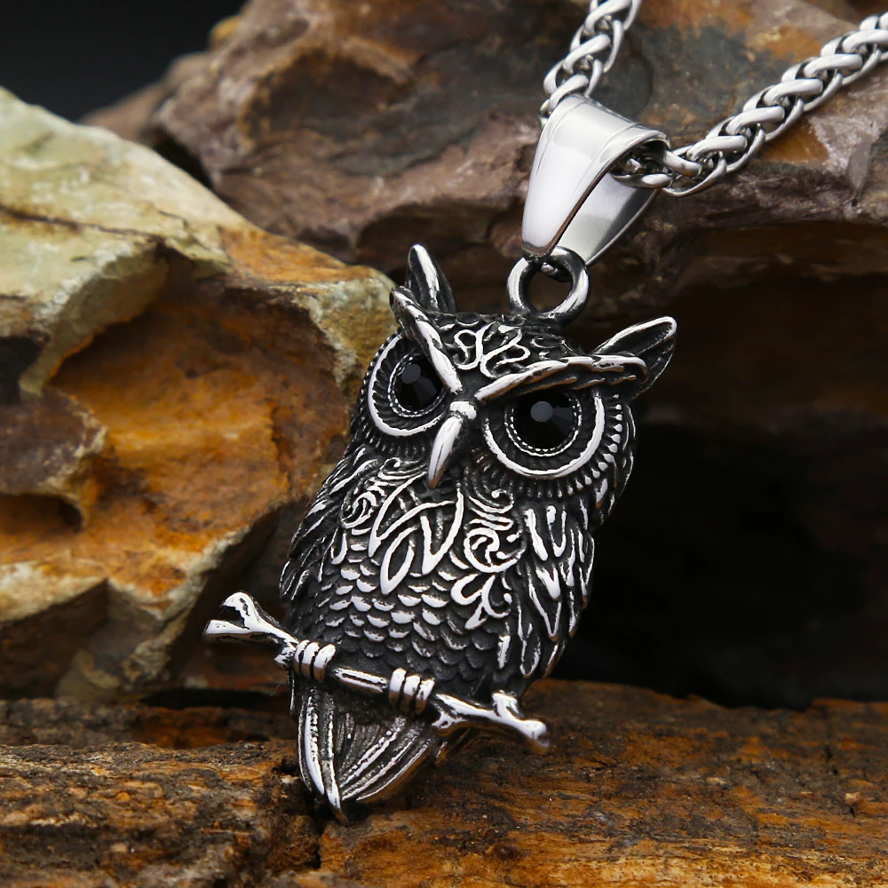 Vintage Small Size Nordic Animal Necklaces Stainless Steel Viking Owl Men Pendant Celtic Knot Amulet Jewelry Gift Dropshipping