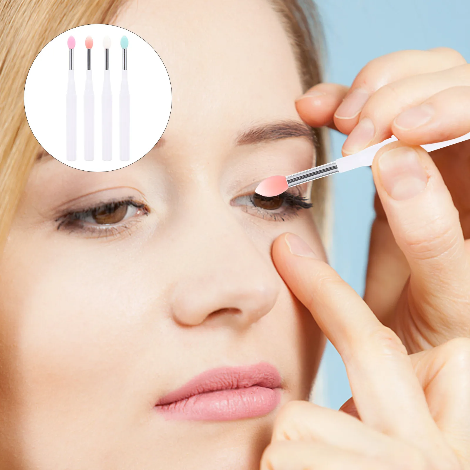 

Набор из 4 силиконовых кистей для губ, набор косметических инструментов для нанесения помады и теней для век, косметические принадлежности, набор косметики для женщин