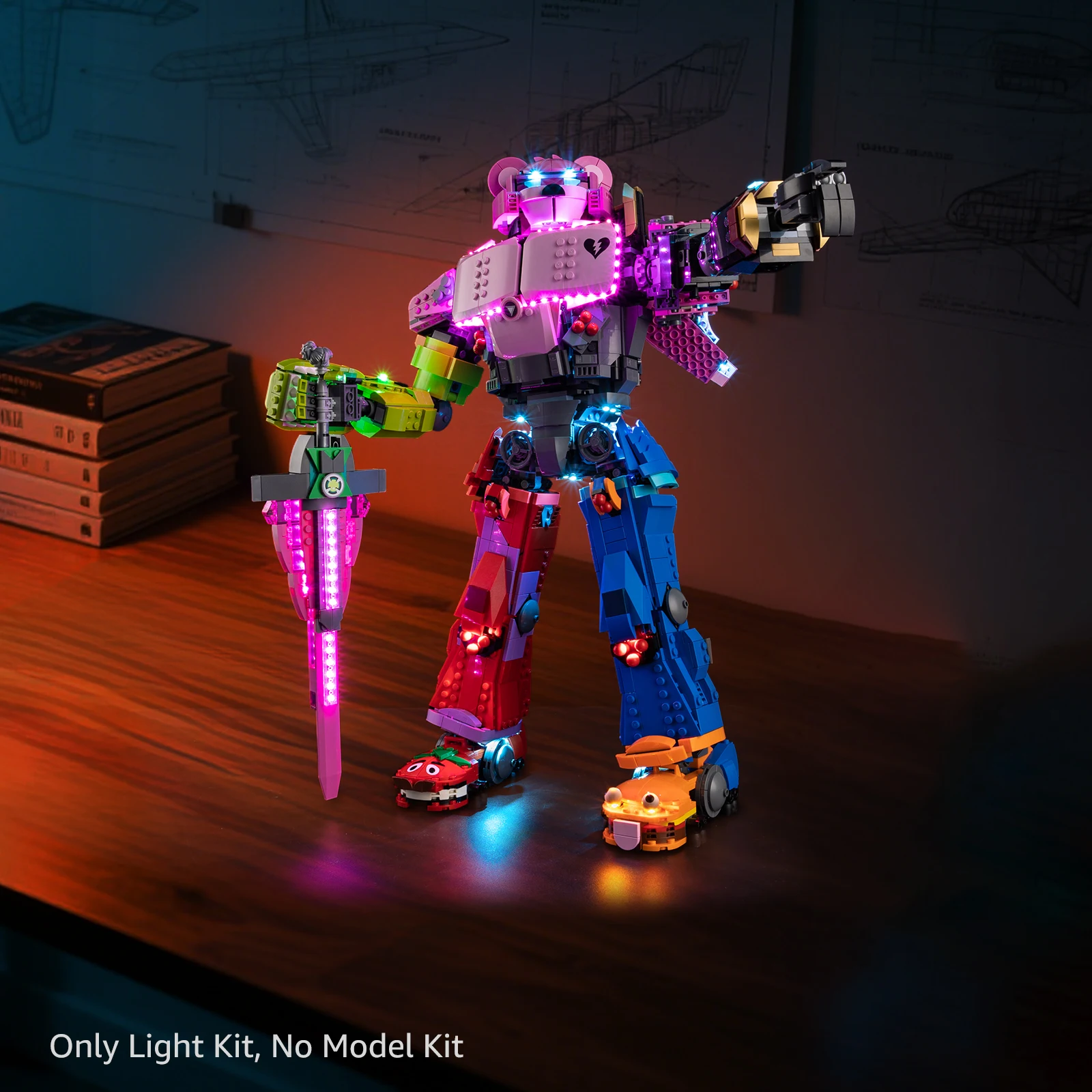 

LED Lighting Set Suitable for LEGO Mecha Team Leader 77078 Building Blocks