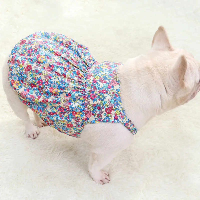 

French Bulldog Dress Summer Pug Dog Clothes Poodle Bichon Schnauzer Frenchie Dog Costume Apprel Dropshipping Pet Dresses Skirt