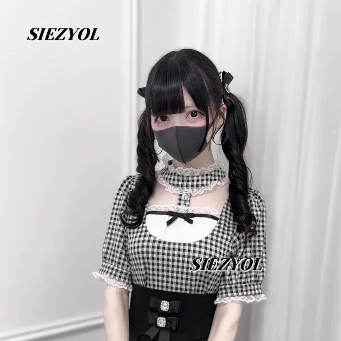 Japanese Style Mass Production Sweet Lace Bows Decorative Short-sleeved Knitting Tops Summer New Arrival Collar T-shirt