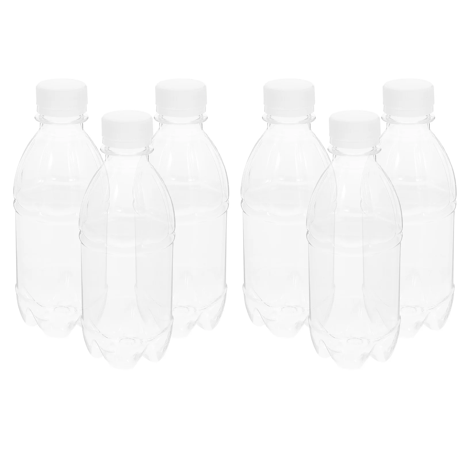 

6Pcs Clear Beverage Bottles Empty Milk Container with Caps Portable Juice Bottles for Homemade Drinks Storage Reusable Plastic