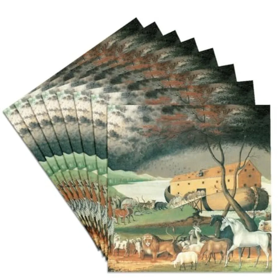 

CST_126877_4 Noahs Ark by Edward Hicks American Art Ceramic Tile Coasters Set of 8