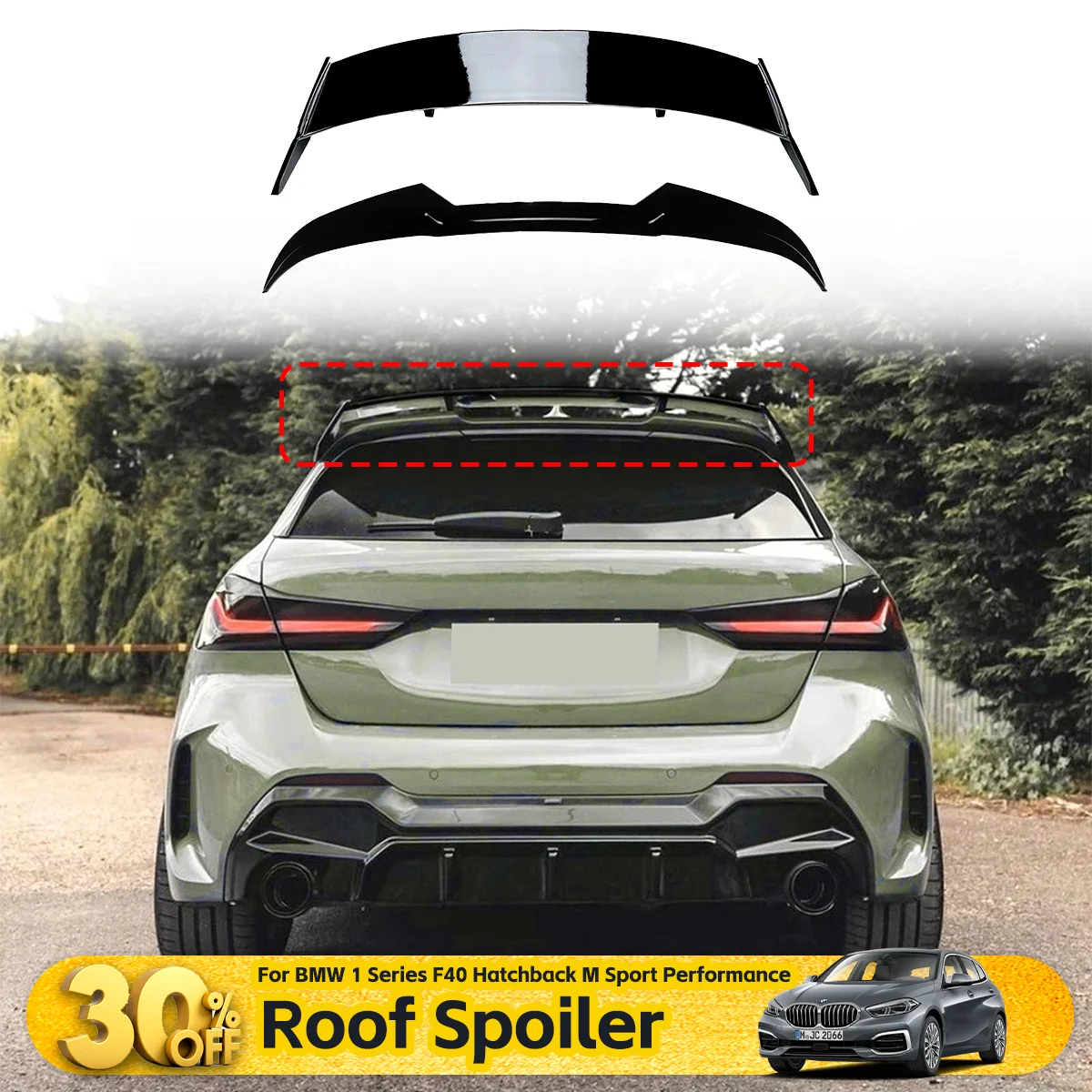 

Спойлер на крышу, спойлер на багажник, крыло для BMW 1 серии F40, хэтчбек M Sport Performance 2019-2024, автомобильные аксессуары, комплект тюнинга кузова