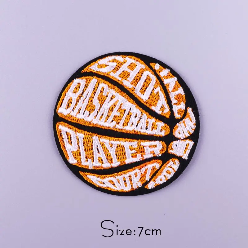 DIY Basketball Badges Embroidery Patches For Clothing Iron on Patch Thermoadhesive Patches Sports Football Jeans Stickers Stripe