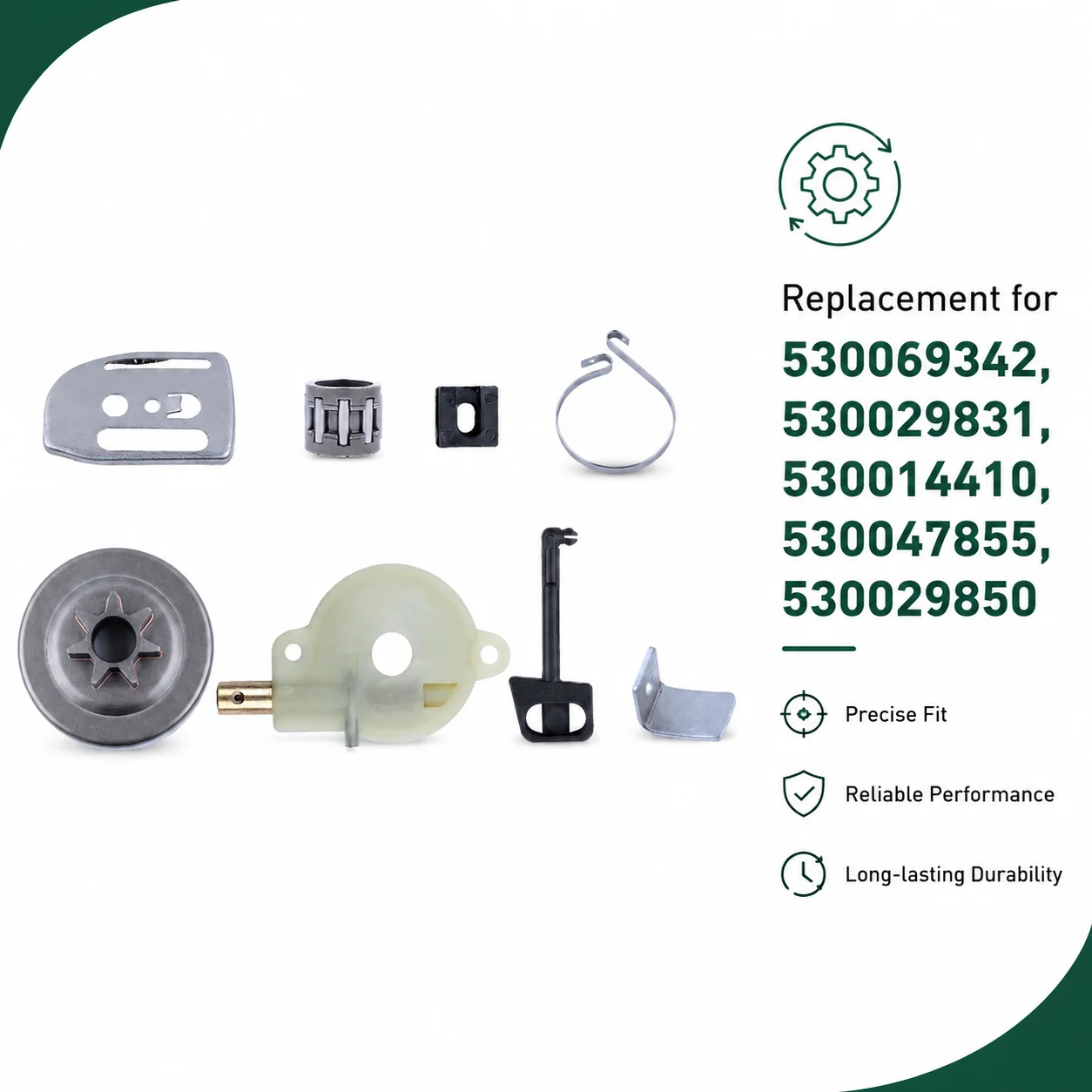 Clutch Drum,Oil Pump,Brake Band,Bar Plate,Choke Rod Kit For Husqvarna142/137/136/36/41Chainsaw OEM 530069342 530029831 530014410