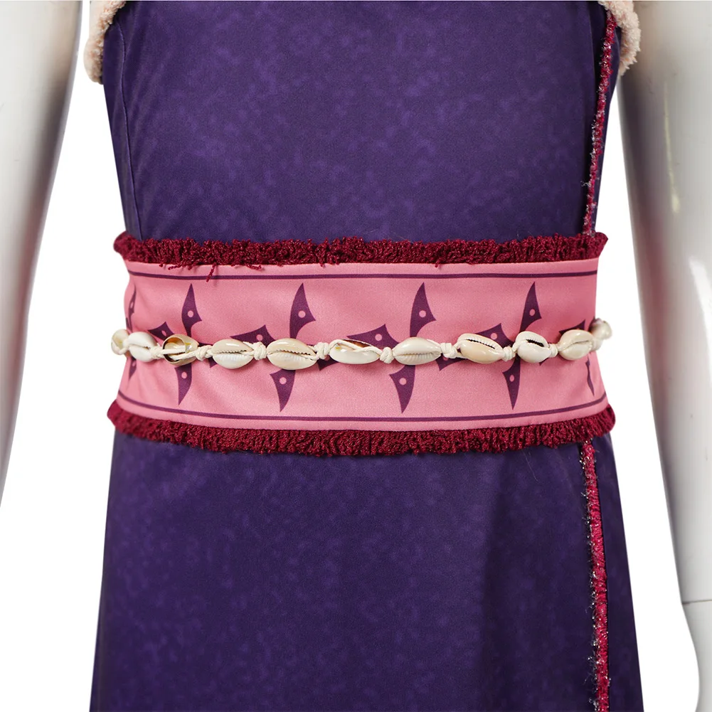 Disfraz de villano Matangi para niños, disfraz de princesa del océano de película de dibujos animados, vestido con capa, trajes con cinturón, traje de fiesta de Halloween para niños