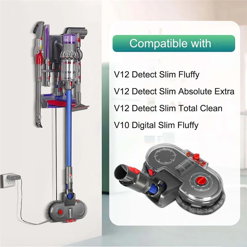 مرفق الممسحة الكهربائية A16Z لـ Dyson V12 Detect Slim مكنسة كهربائية ممسحة مرفق مع 6 وسادات ممسحة وخزان مياه قابل للإزالة