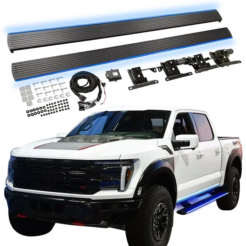 Automatic Light Power Side Step Electric Running Board Led For Ford F-150 F250 F350 F550 Crew Cab 2015-2020 2021-2024