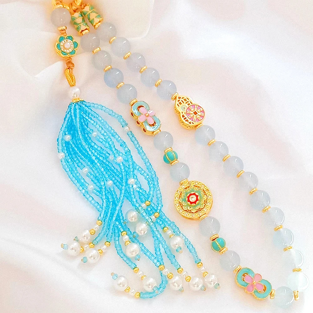 Brass Coated Gold Chinese Style Zircon Inlay Hulu Lianhua Spacer Bead DIY Jewelry Making Necklace Bracelet Accessory Materials
