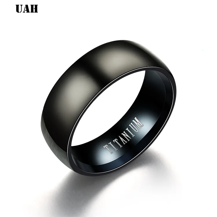 UAH 2019 New black Titanium Steel finger ring for men rings Women Glossy accessories Ring Jewelry Couple fashion Rings