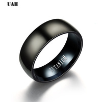 UAH 2019 New black Titanium Steel finger ring for men rings Women Glossy accessories Ring Jewelry Couple fashion Rings