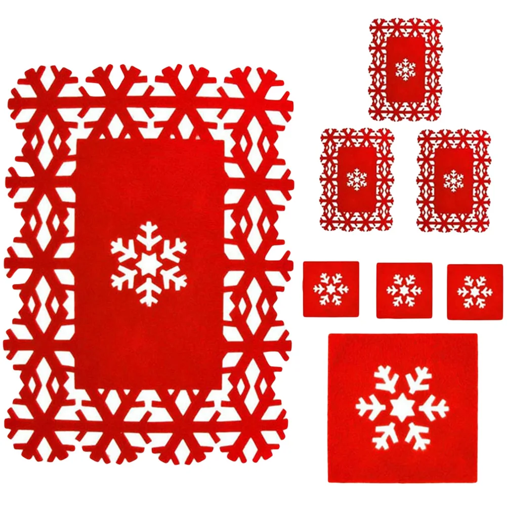 

8 Pcs Christmas Tableware Mat Heat Resistance Placemats Resistant Plate Decor Non-slip
