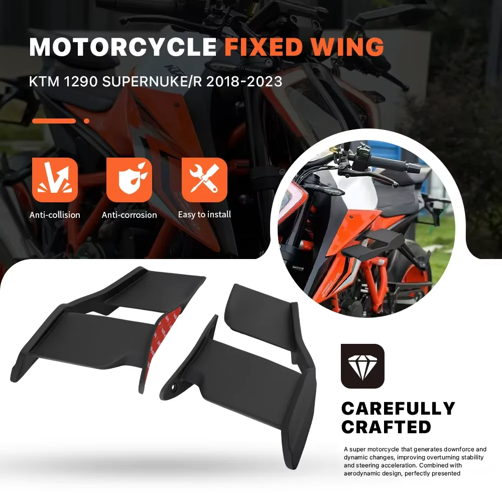 Motorcycle Fixed Wind Wing Spoiler Fairing For KTM 1290 superduke R 2018-2023 Front Aerodynamic Winglet Side Wing Fairing Kit