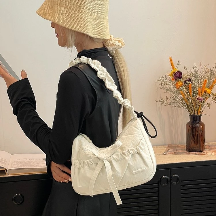 

Весна 2024, новая нейлоновая сумка Dstring с узлом, сумка на одно плечо, повседневная мягкая корейская сумка Sle