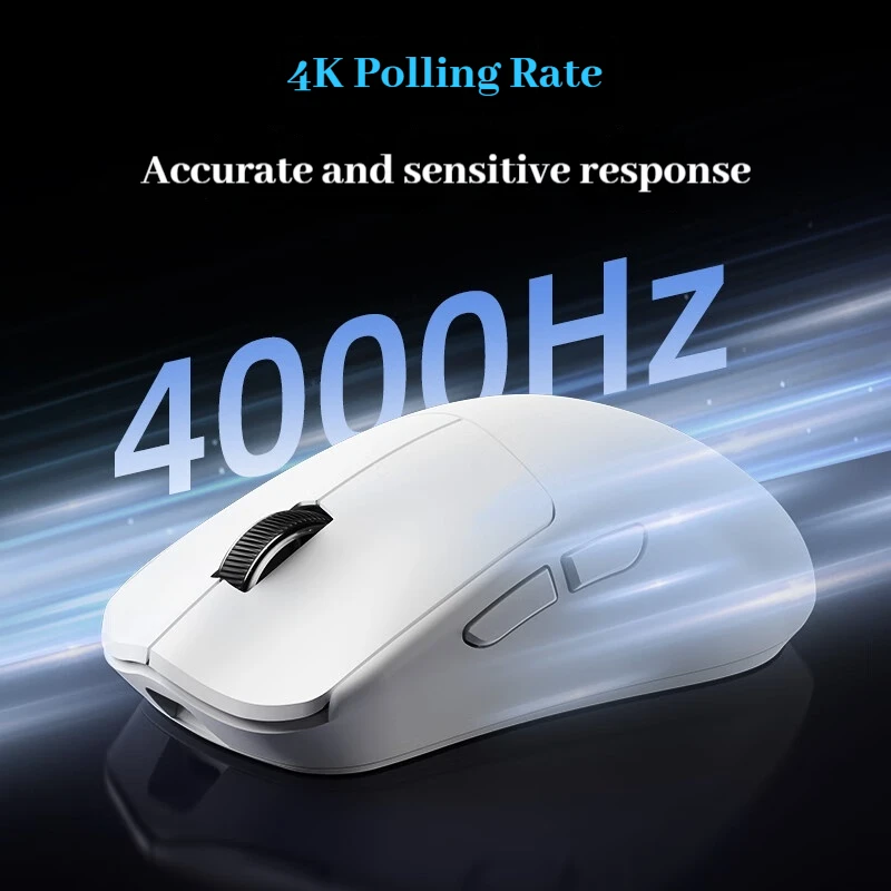 Xinmeng butterfly pro mouse para jogos tri-modo sem fio 4k taxa de pesquisa paw3395 sensor nordic52833 chip leve esports gamer m
