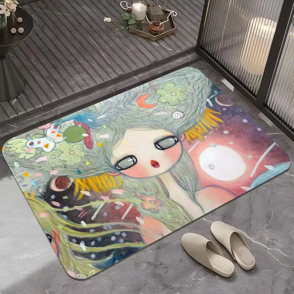 Aya T-Takano Artwork Floor Mat HD Art Wall Room Decor Home Waterproof Home Living Bar Decorative Paintings