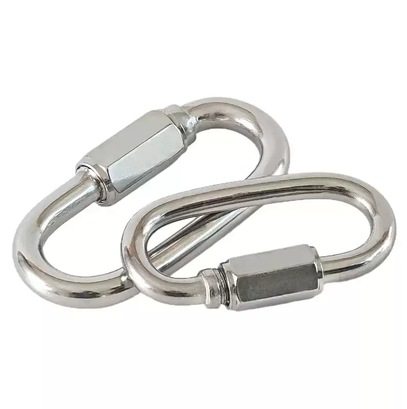 304 Edelstahl Oval-Dreieck-Karabinerhaken Schnellverbindungsseilverbinder für Anhänger, Schaukelhängematten, Kabel und Camping – Detail 4