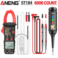 ST184+B15 Clamp Multimeter 0.1A 6000 Count NCV Clamp Voltage Tester 30-1000V Voltage Detector Meter Diagnostic Breakpoint Finder