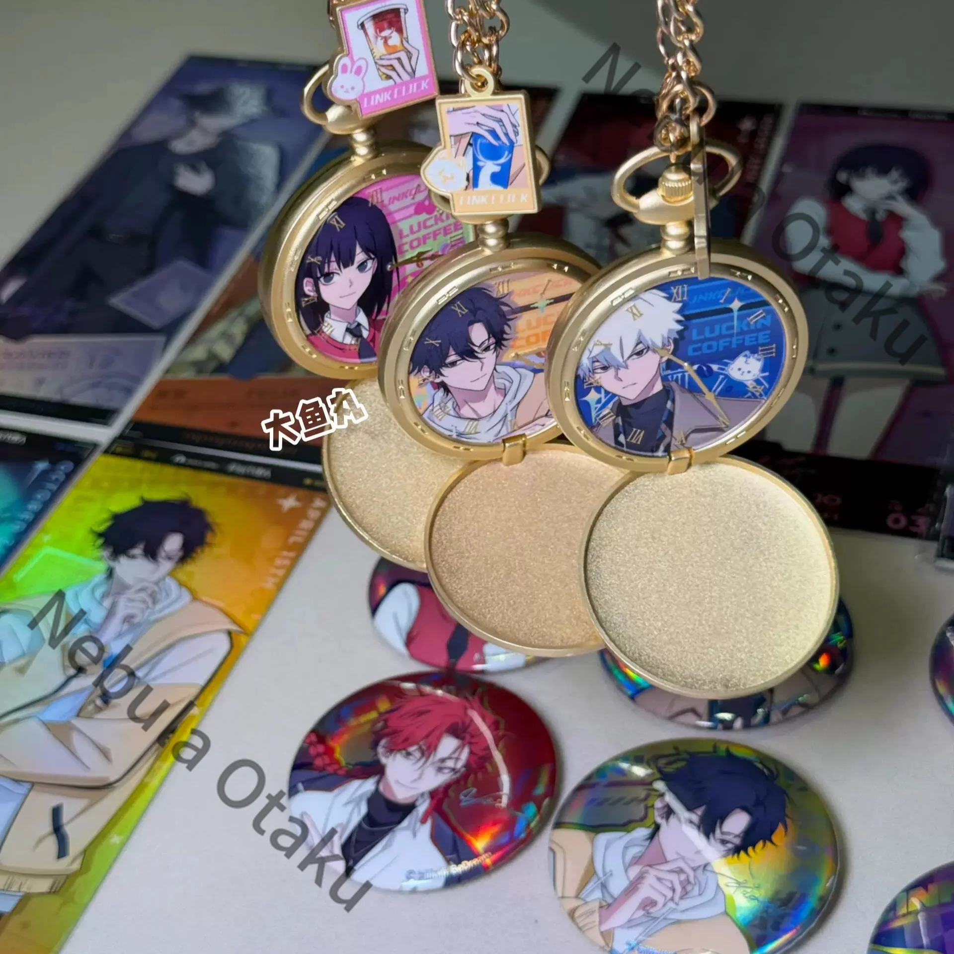 Link Click Lucas Charles Jo Cosplay Anime Tinplate Badge Laser Ticket Pocket Watch Hanging Drop Medal Cartoon Official Gifts view 5