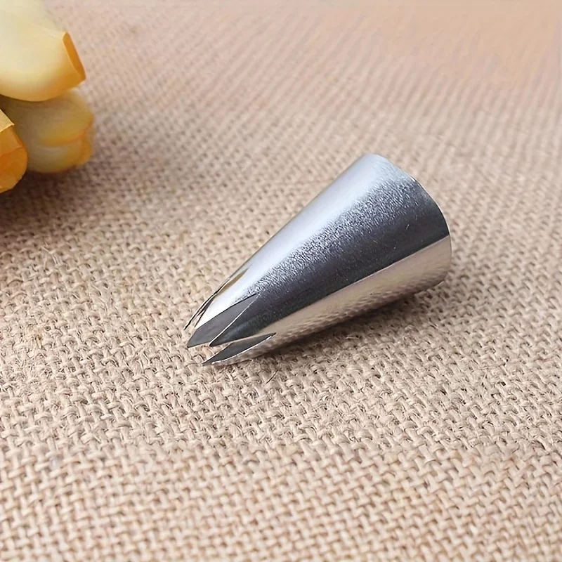 1pc Rose Flower Piping Nozzle - Stainless Steel Cake Decorating Tool with Sharp Metal Blades for Precise Control,