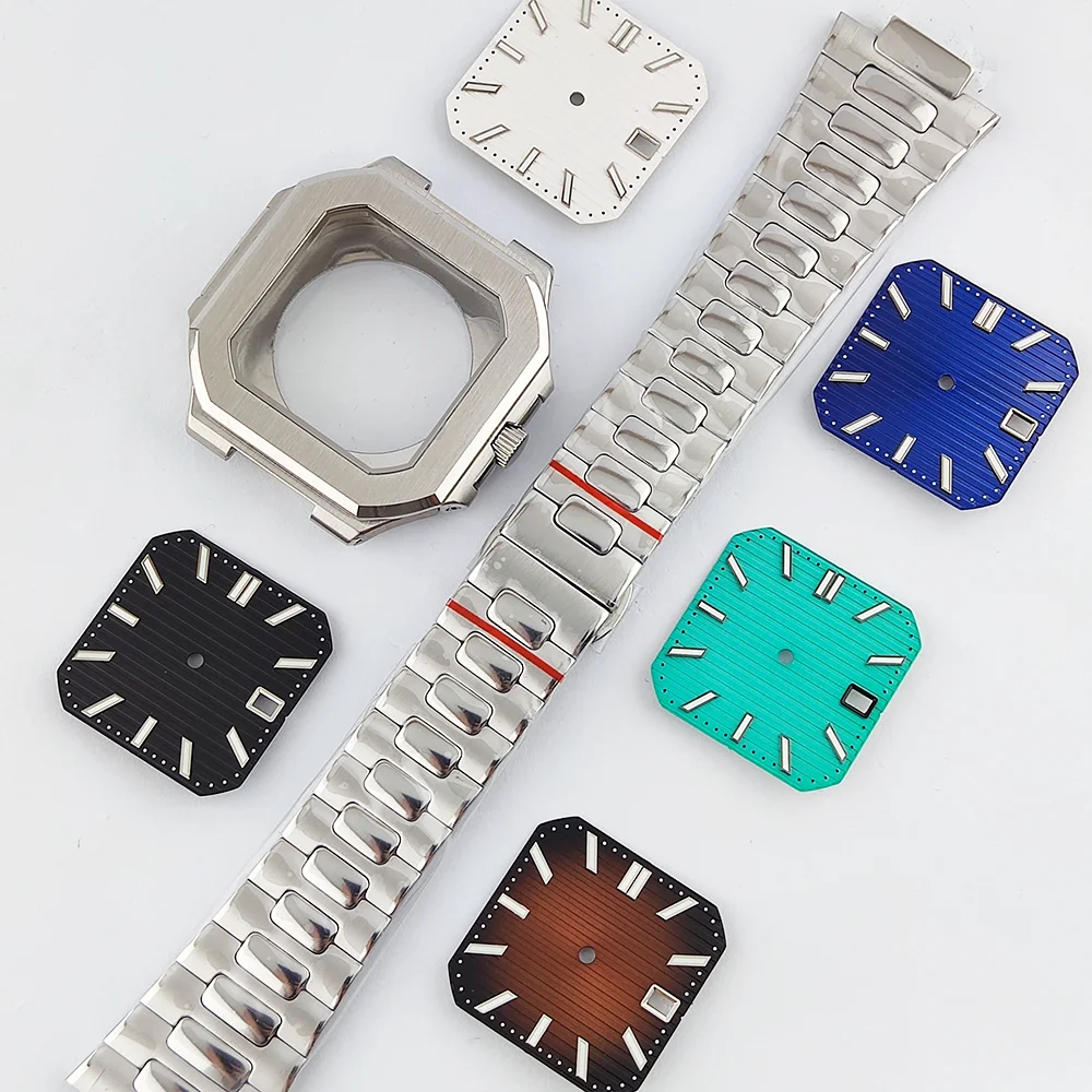 

Набор квадратных корпусов NH35 Корпус для часов Корпус 43 мм Сапфировое стекло Водонепроницаемый корпус Роскошный мужской корпус для часов Подходит для корпуса механизма NH35