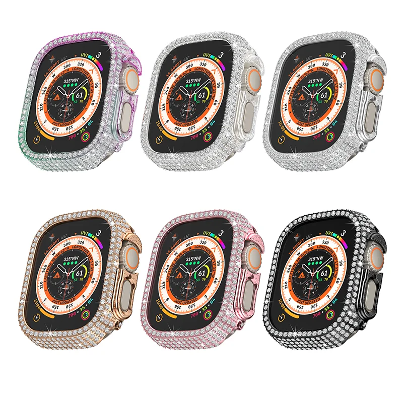 Luxury Diamond Case For Apple Watch Ultra 8 49MM Bumper Protector IWatch 49MM Series 8 Protective Cover Replacement Accessories