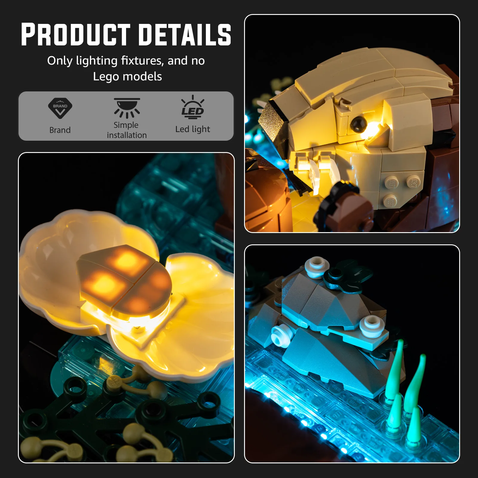 

LED Lighting Set Suitable for LEGO Floating Sea Otters 21366