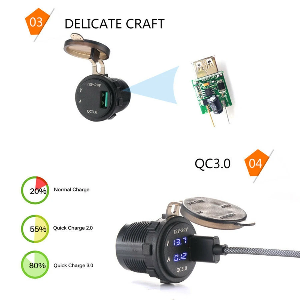 Don't Leave Your Devices Out of Power Stay Connected and Monitor Your Voltage with This Blue LED USB Charger Voltmeter Socket!