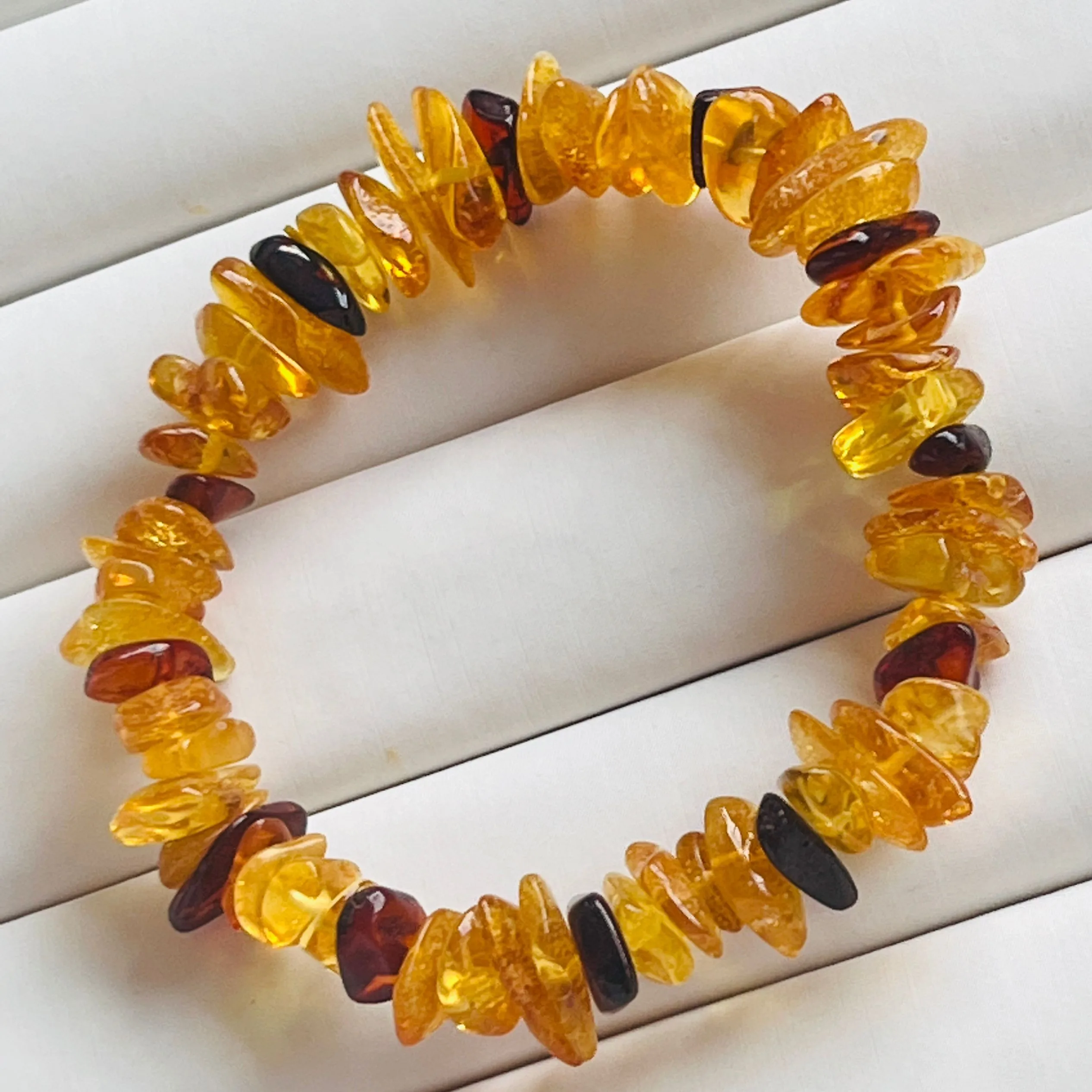 Natural Amber Bracelet Women Healing Gemstone Fine Jewelry Genuine Baltic Ambers Tumbled Stone Bracelets Raw Stones Bangles