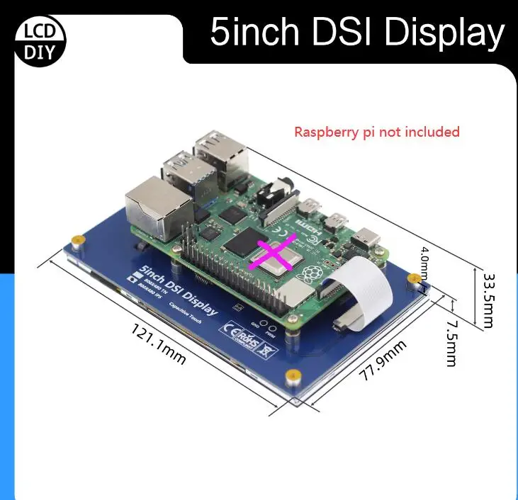 4.3inch or  5inch IPS Touch MIPI DSI  LCD For Radioberry V2.0 Software Defined Radio Devices Raspberry