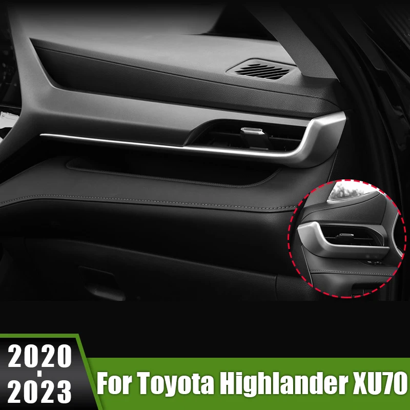 

For Toyota Highlander XU70 2020 2021 2022 2023 Hybrid Car Center Control Panel Dashboard Side Air Condition Outlet Cover Trim