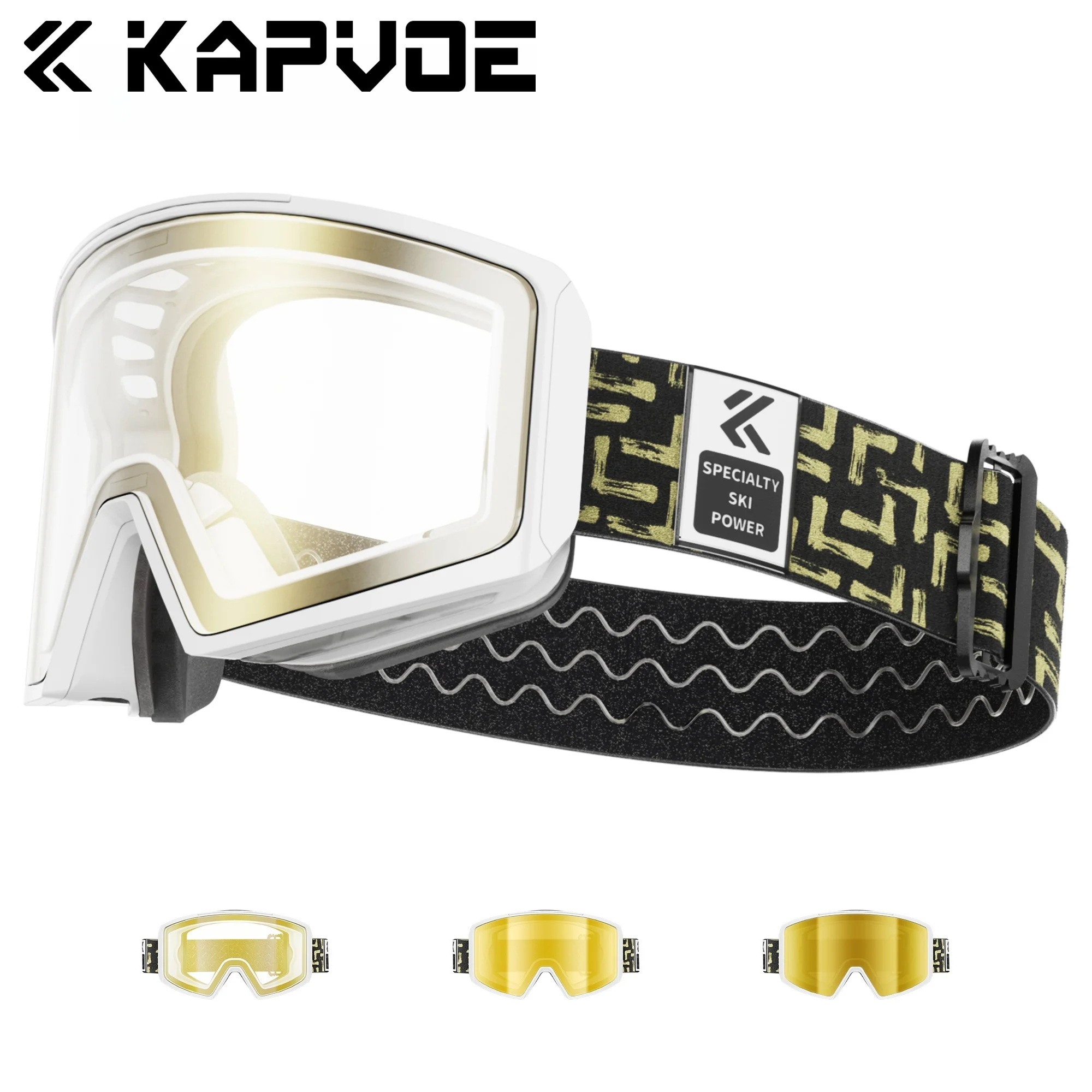 

Фотохромные лыжные очки Kapvoe: противотуманные солнцезащитные очки для сноуборда, маска для мужчин и женщин, комплект очков с защитой UV400 для снегохода и зимних видов спорта