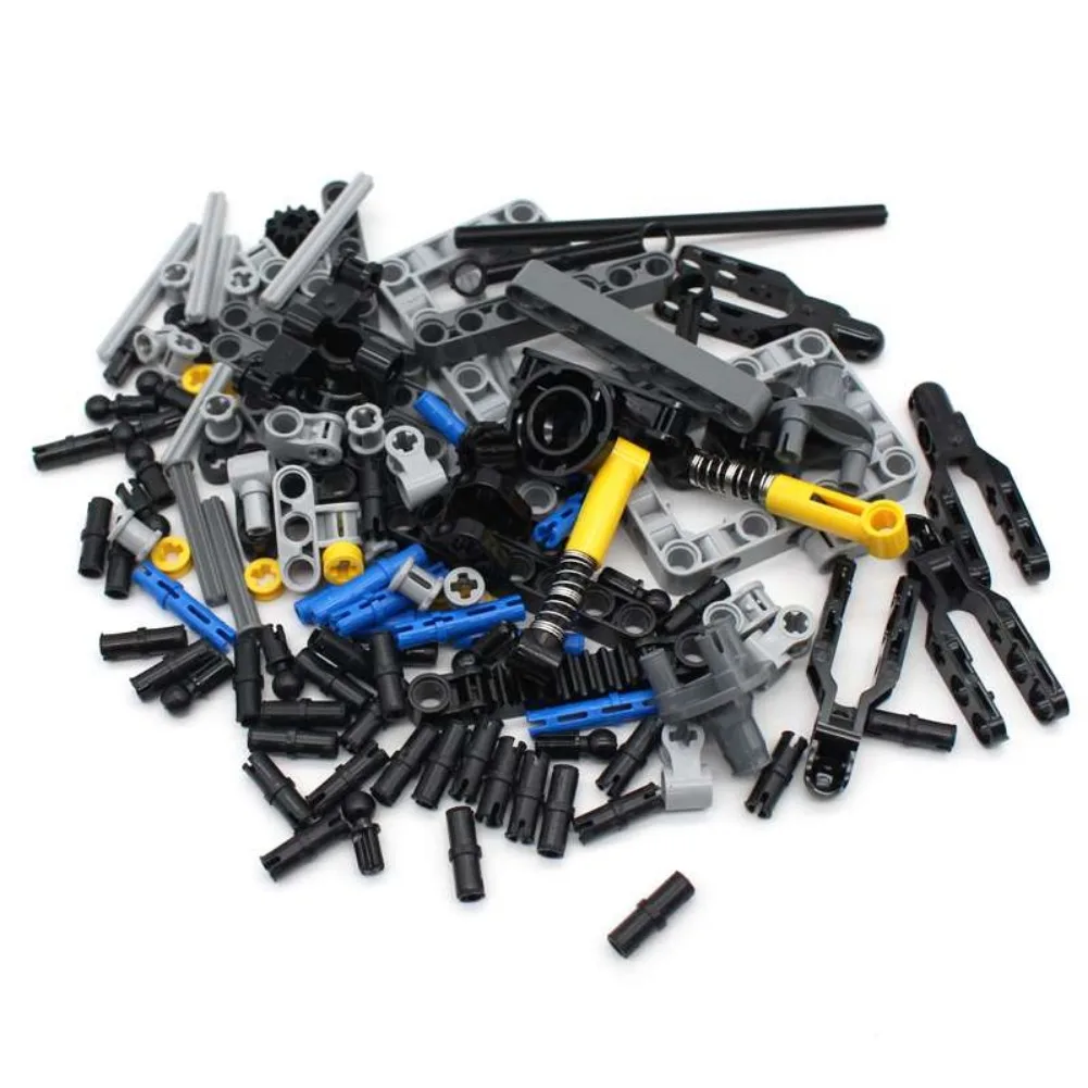 123PCS MOC Bulk Technical Parts Pin Beam Liftarm Axle Connector Panel Gears Building Blocks Bricks Car Set Suspension 3713 41677 view 5
